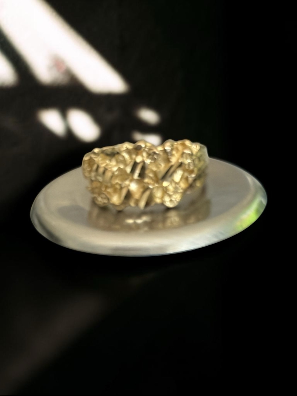 Vintage 10k Gold Nugget Ring Size 8 Estate Jewelry